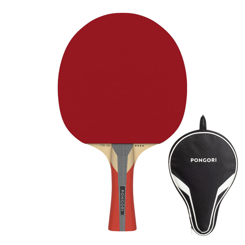 Paletă Tenis de Masă TTR130 4* Spin + Husă