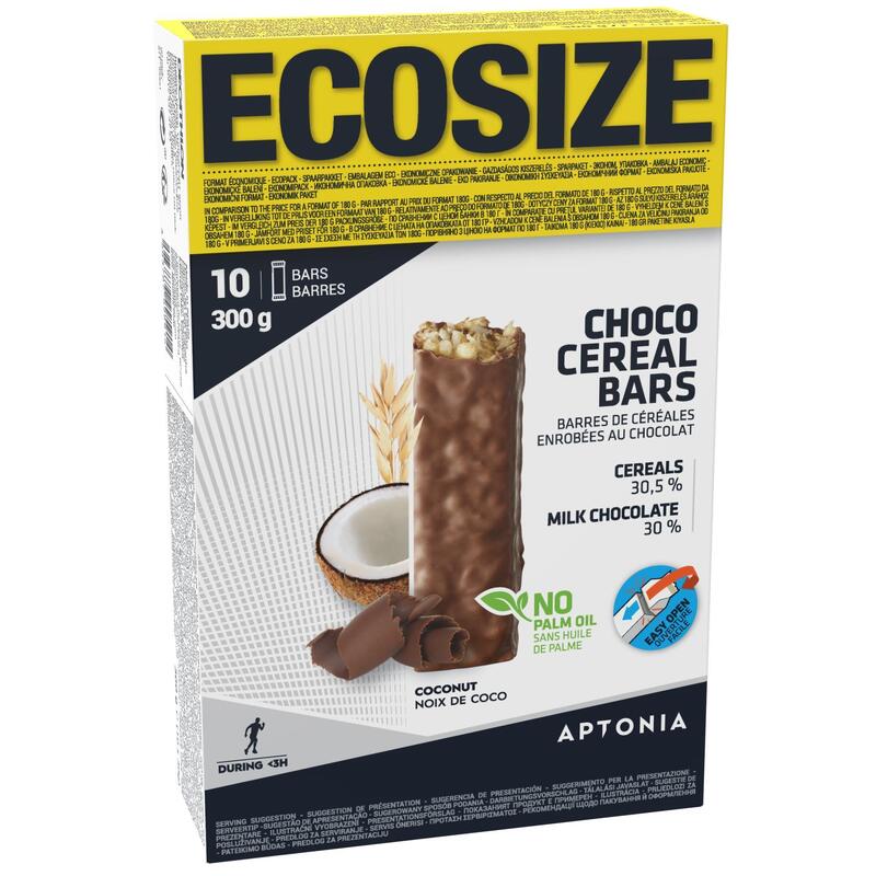 BARRE DE CÉRÉALES ECOSIZE ENROBÉE CHOCOLAT/COCO 10X30G