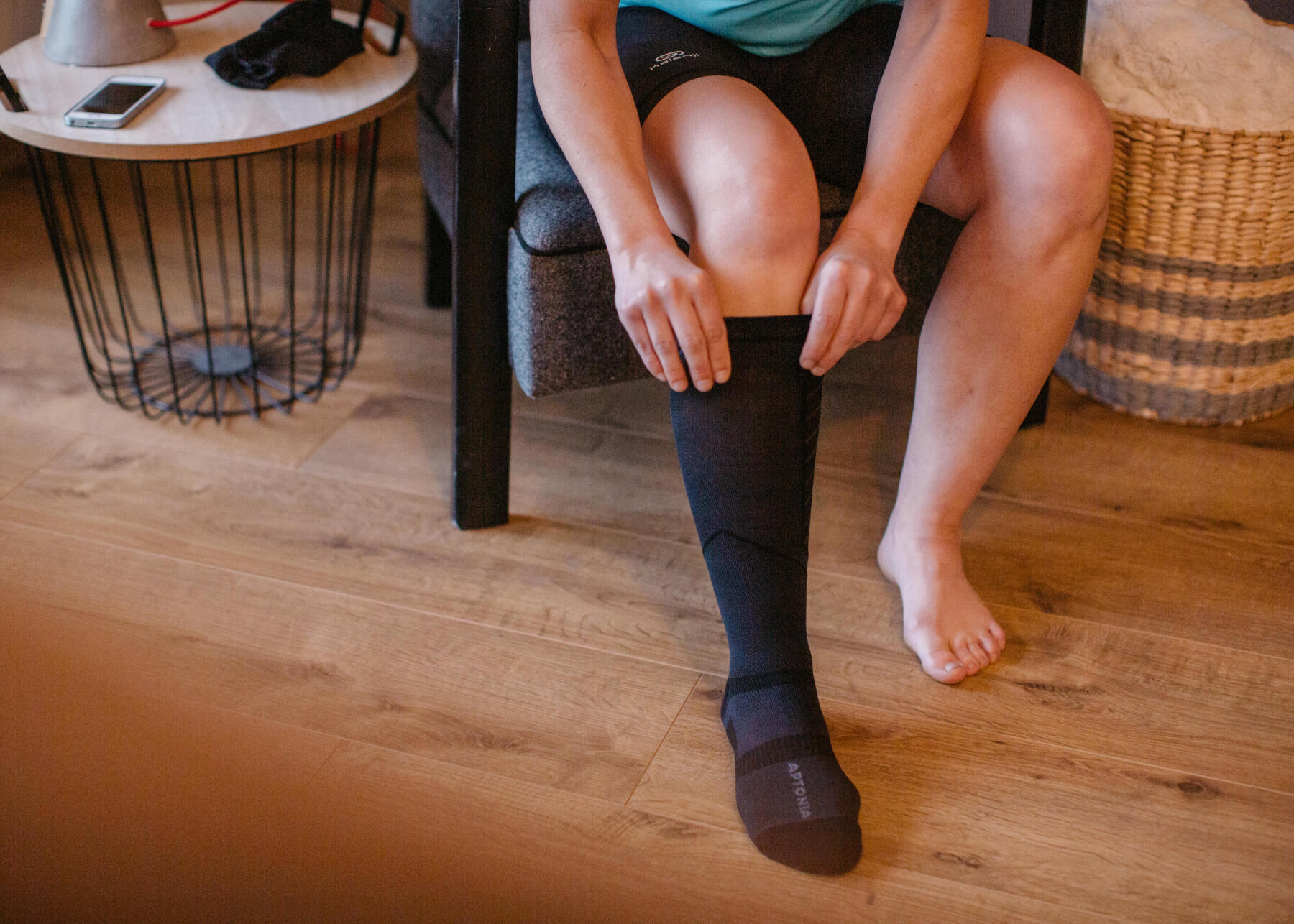 Comment mettre sa chaussettes de compression // Aptonia Decathlon 