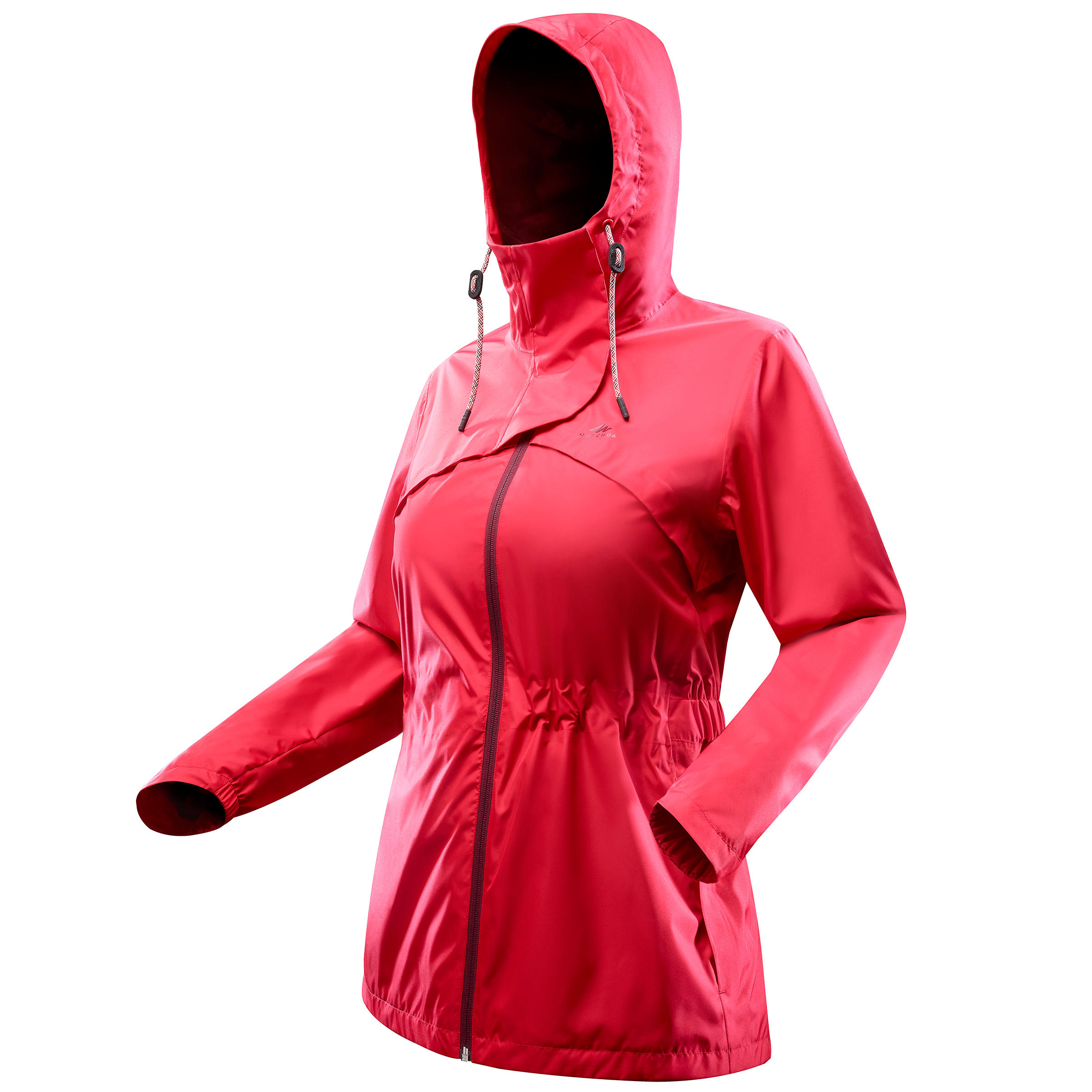 Quechua Wandelregenjas Voor Dames Nh500 Rood quechua kopen in de aanbieding