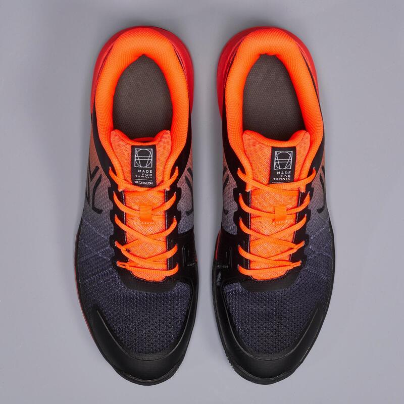 男款紅土球場用網球鞋TS590－橘黑配色
