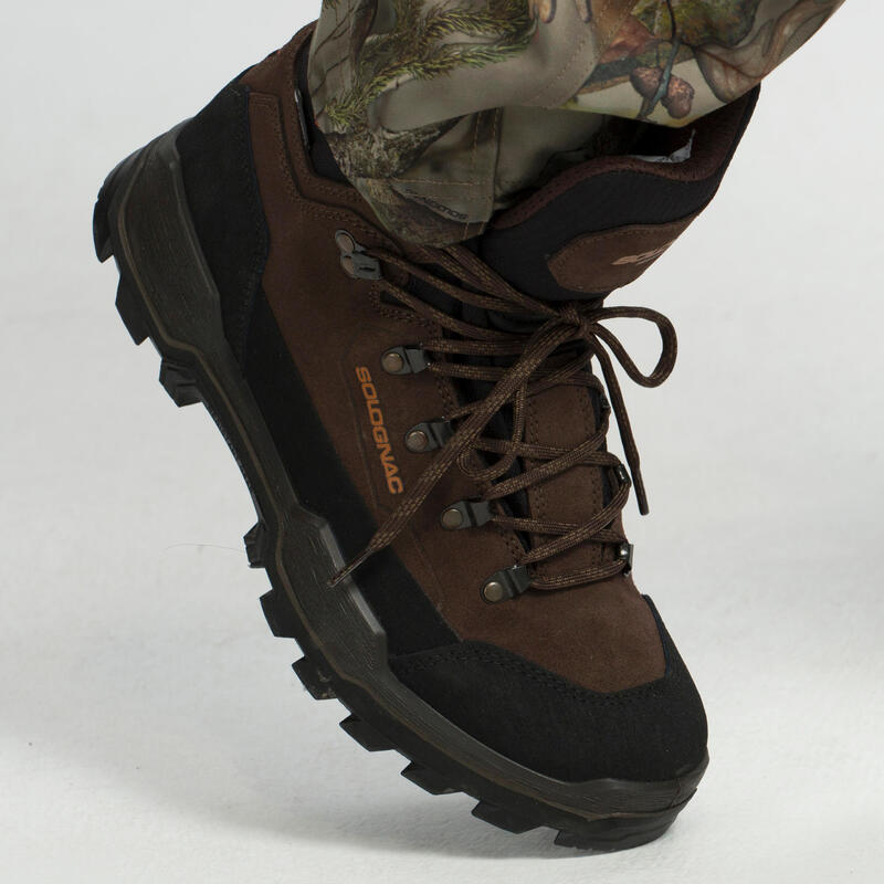 CHAUSSURES CHASSE IMPERMEABLES RESISTANTES MARRON CROSSHUNT 500