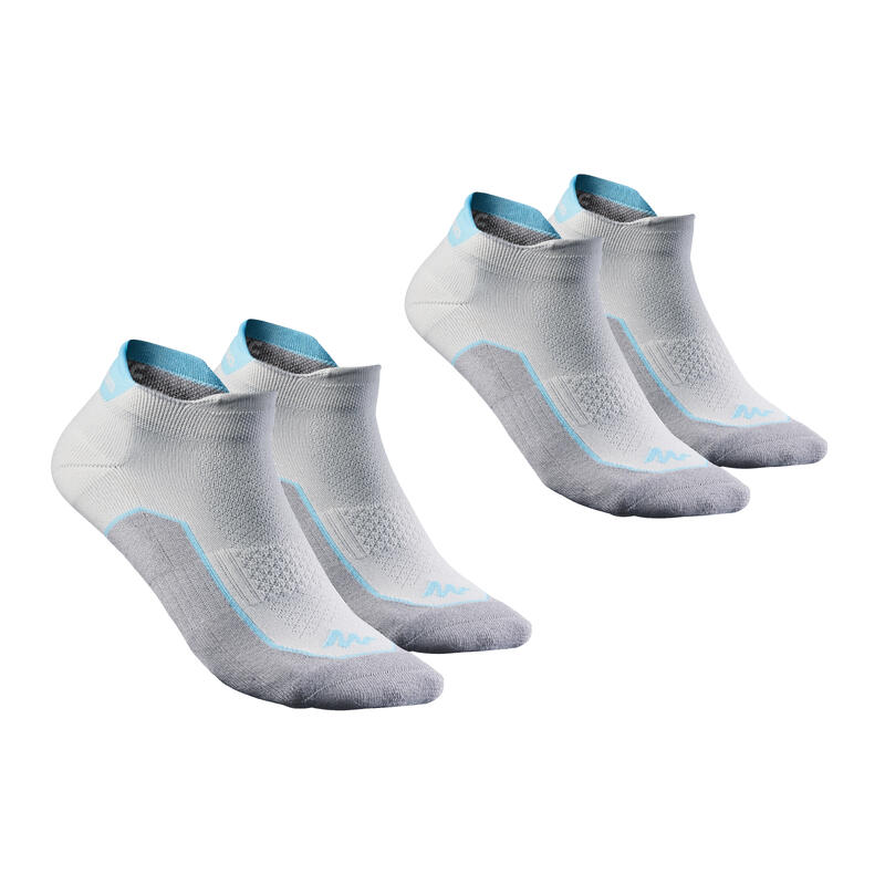 Nízké turistické ponožky NH 500 šedé 2 páry