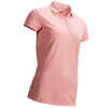 Golf Poloshirt kurzarm MW500 Damen blassrosa