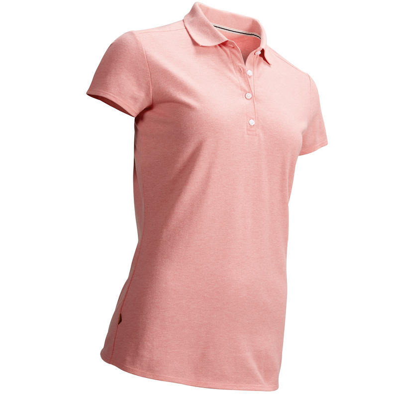 Women's Golf Polo TShirt 500 Pale Pink