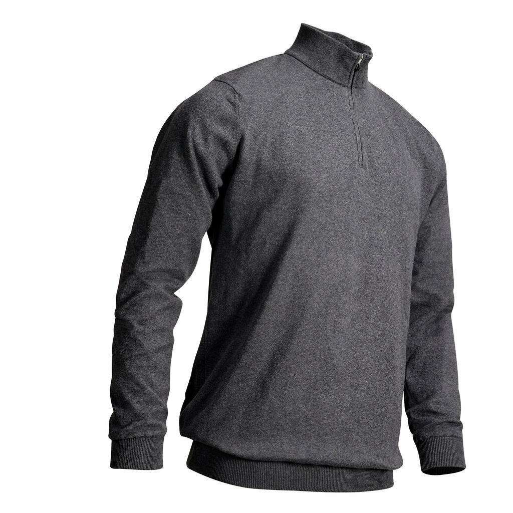 Men's golf windproof pullover mw500 dark grey