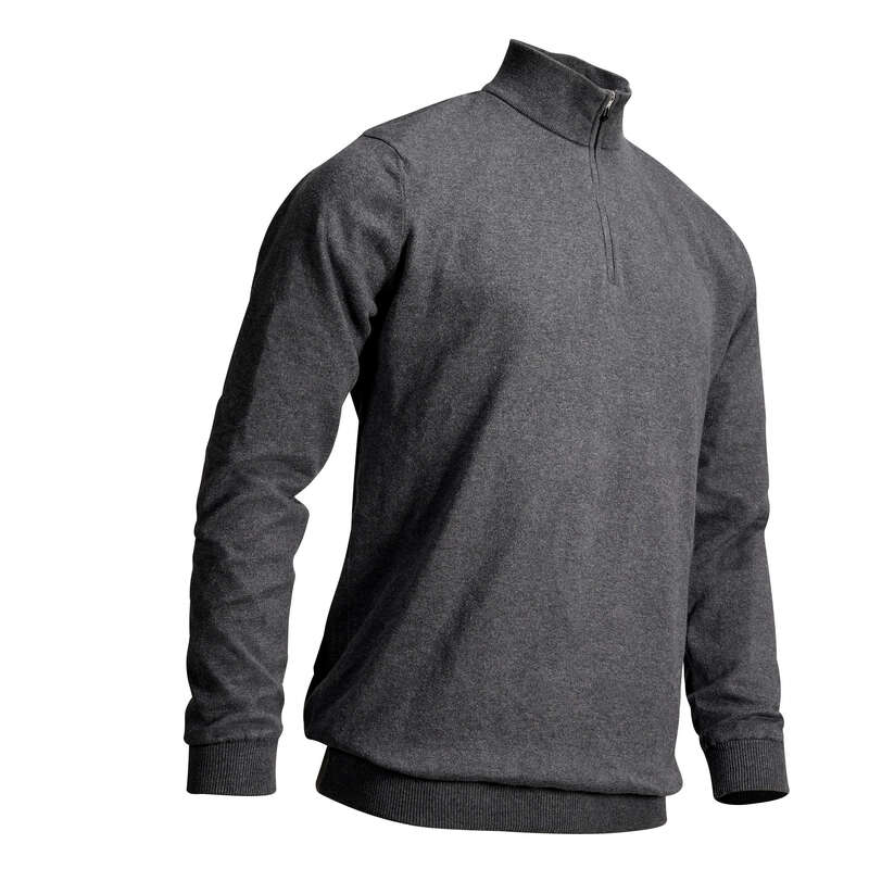 MENS MILD WEATHER GOLF CLOTHING Golf - M Windstopper Pullover Dk Grey INESIS - Golf Clothing