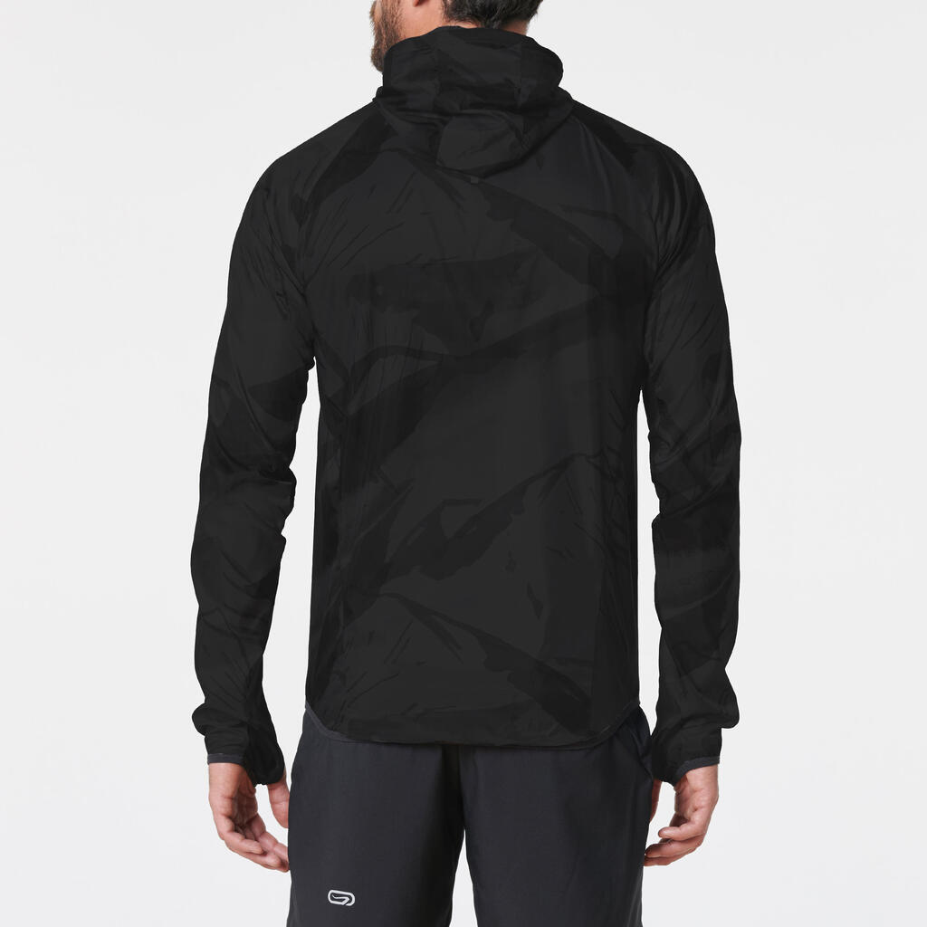 MEN'S TRAIL RUNNING LONG-SLEEVED WINDPROOF JACKET- GRAPH GREY/BLACK