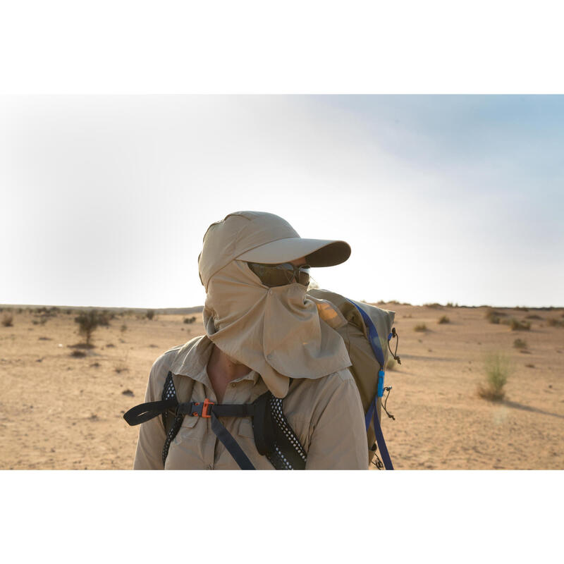 Șapcă anti-UV Trekking în deșert DESERT 900 Maro