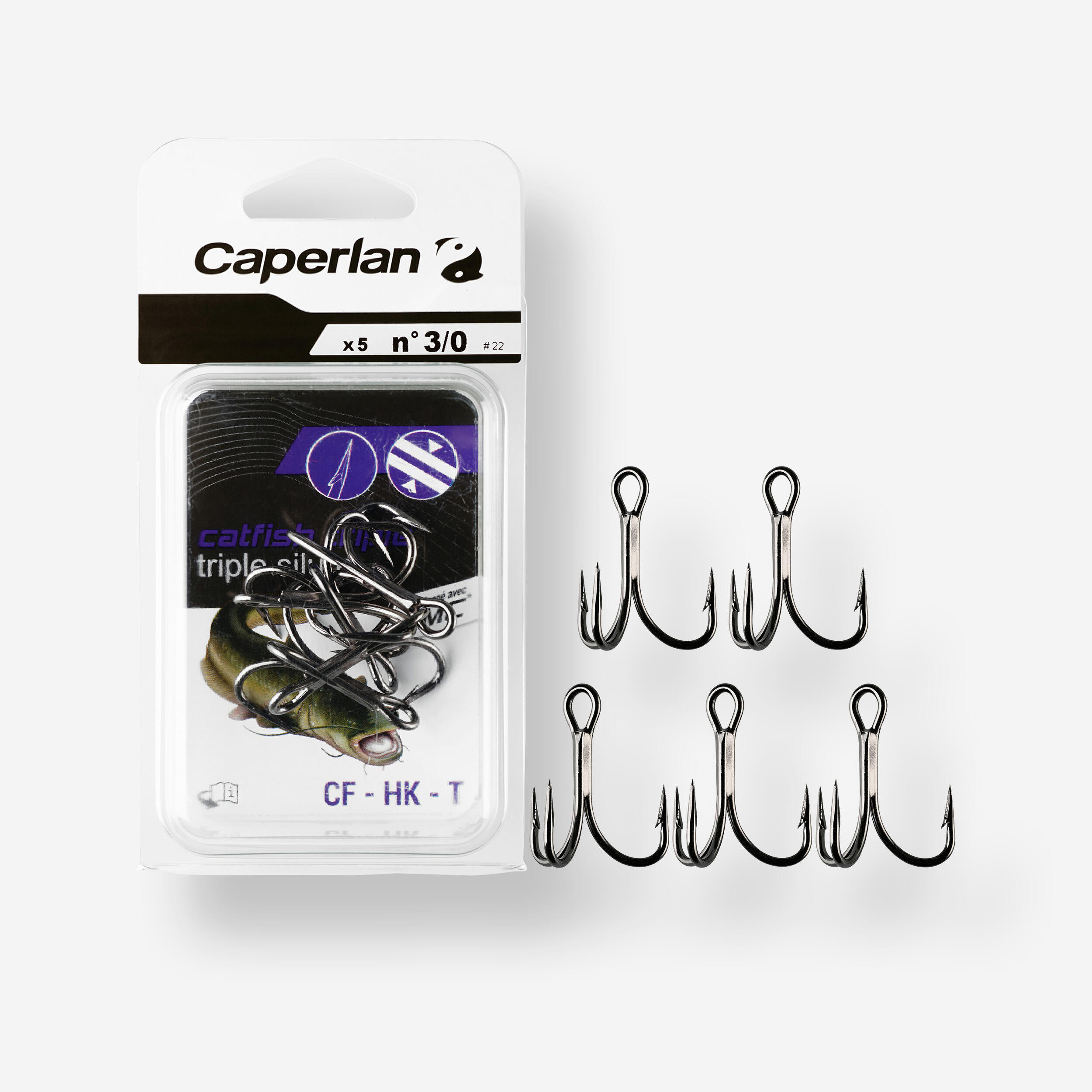 CF HK T N°3 TREBLE CATFISH FISHING HOOK 1/4