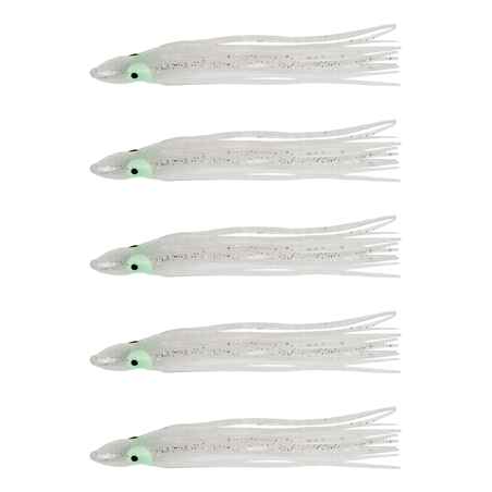 Octopus 6cm sparkly white x5 sea fishing lure