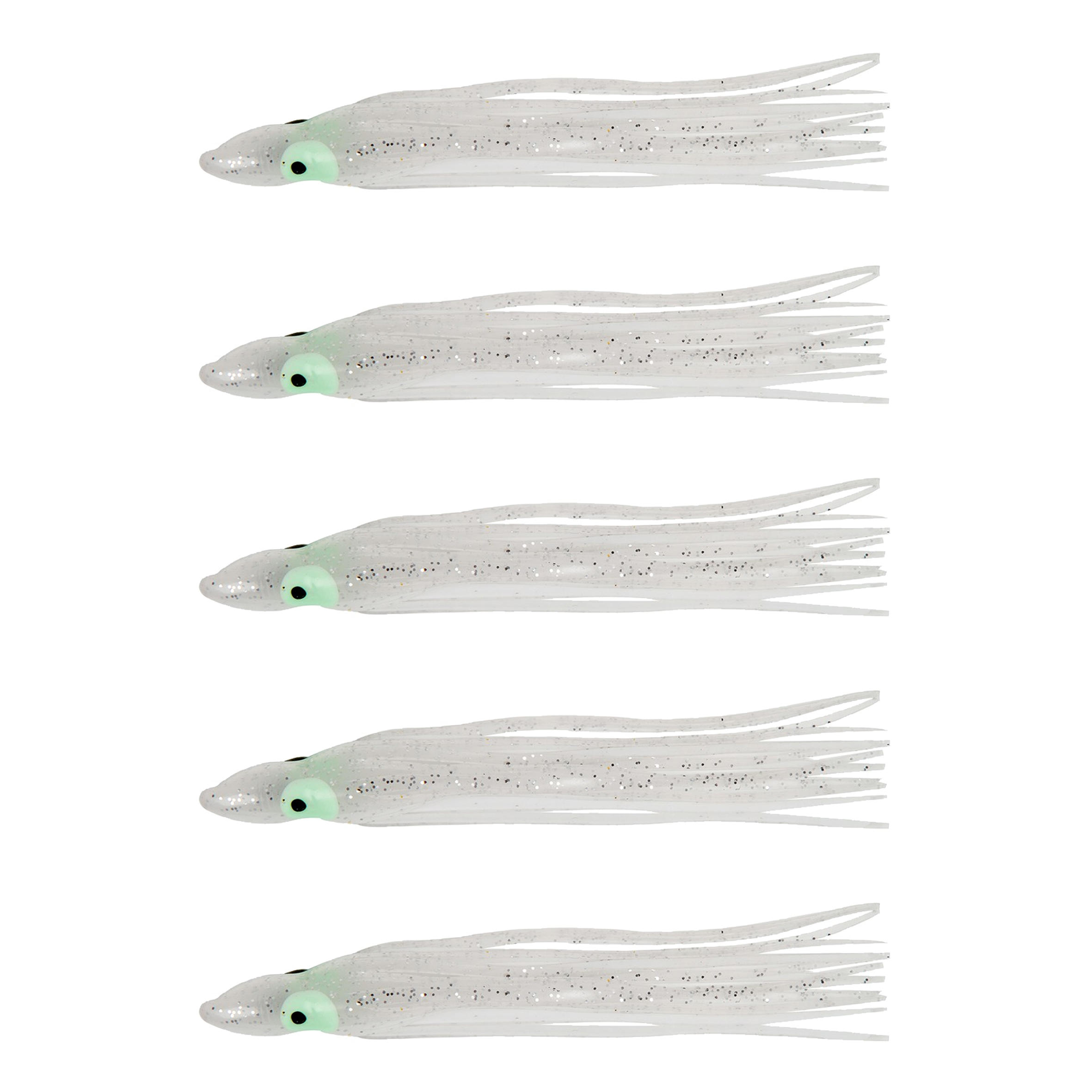 Octopus 6cm sparkly white x5 sea fishing lure 2/2