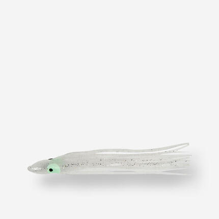 Leurre Octopus 6cm blanc paillette x5 pêche en mer