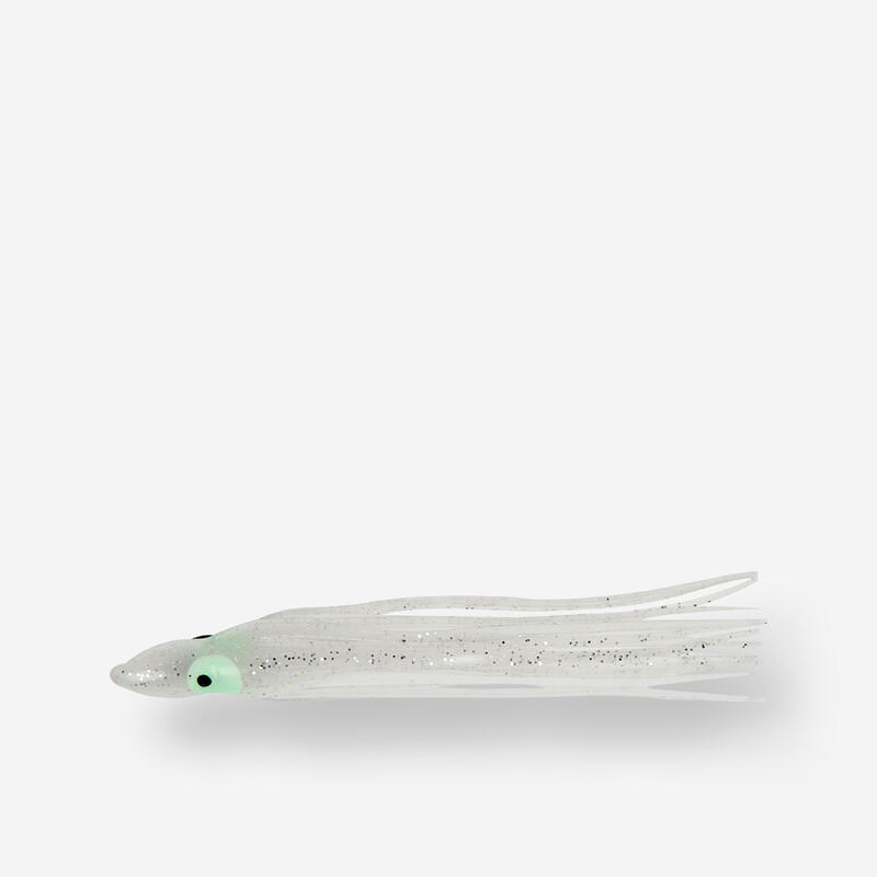 Amostra pesca no mar Octopus 6 cm branco cintilante (conjunto de 5)