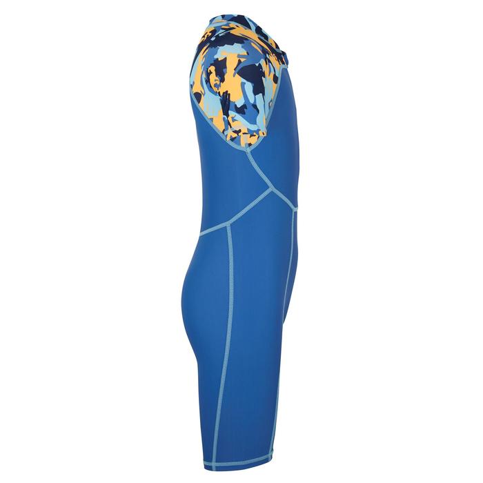 Blue print baby s short sleeved shorty swimsuit Decathlon Blue print baby s short sleeved shorty swimsuit Decathlon