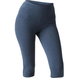 Corsaire Fit+ 500 slim Pilates Gym douce femme bleu chiné