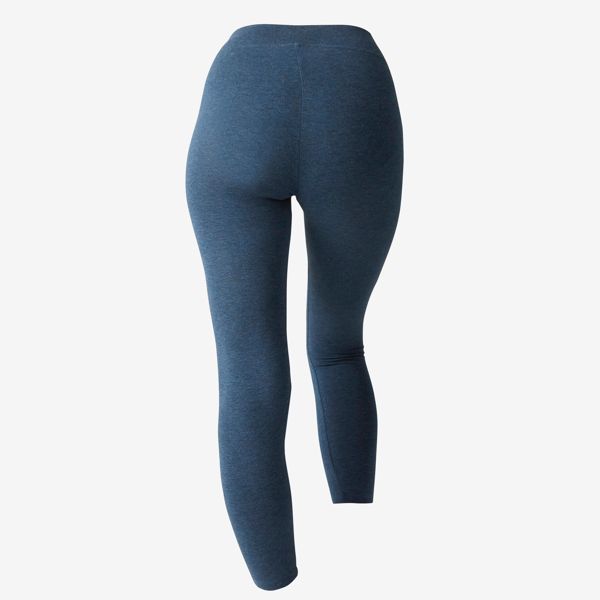 500 Fit+ Women's Slim-Fit Pilates & Gentle Gym 7/8 Leggings - Mottled Blue 4/6