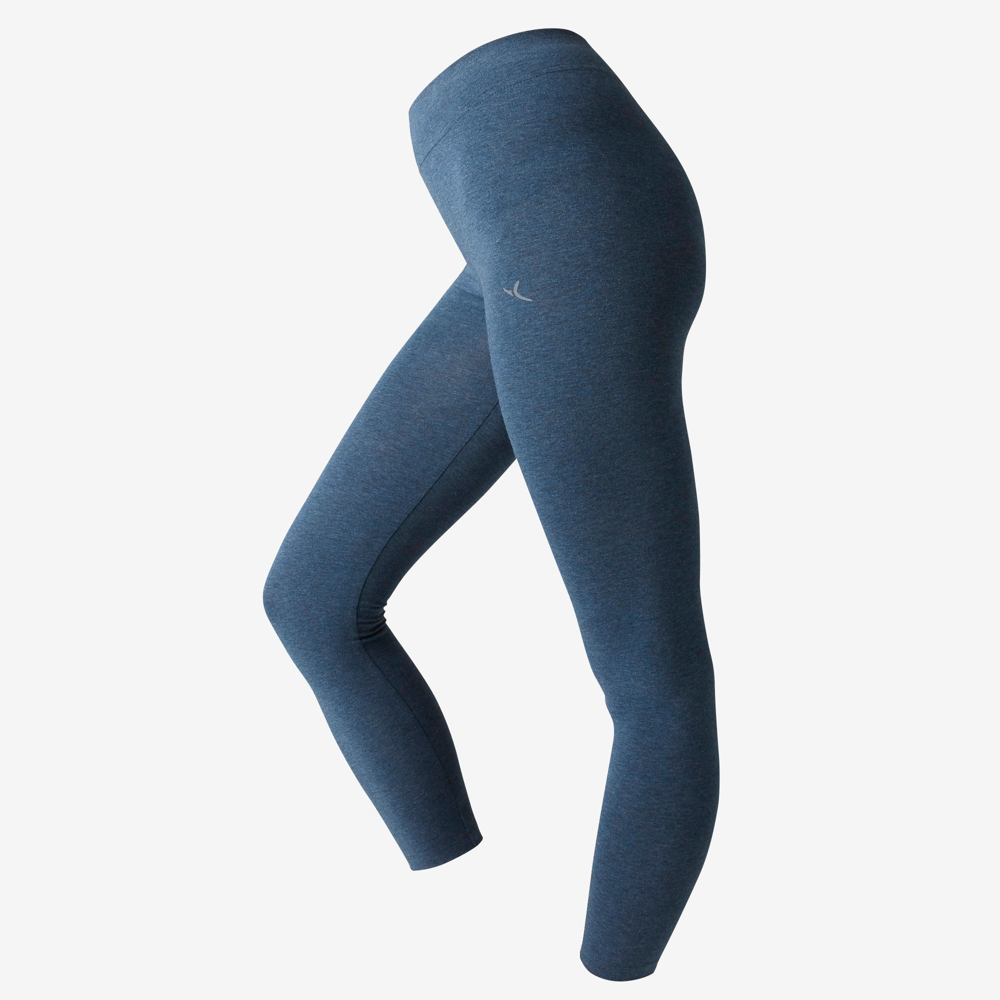 500 Fit+ Women's Slim-Fit Pilates & Gentle Gym 7/8 Leggings - Mottled Blue 3/6