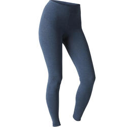 Legging Fit+ 500 slim Pilates Gym douce femme bleu chiné