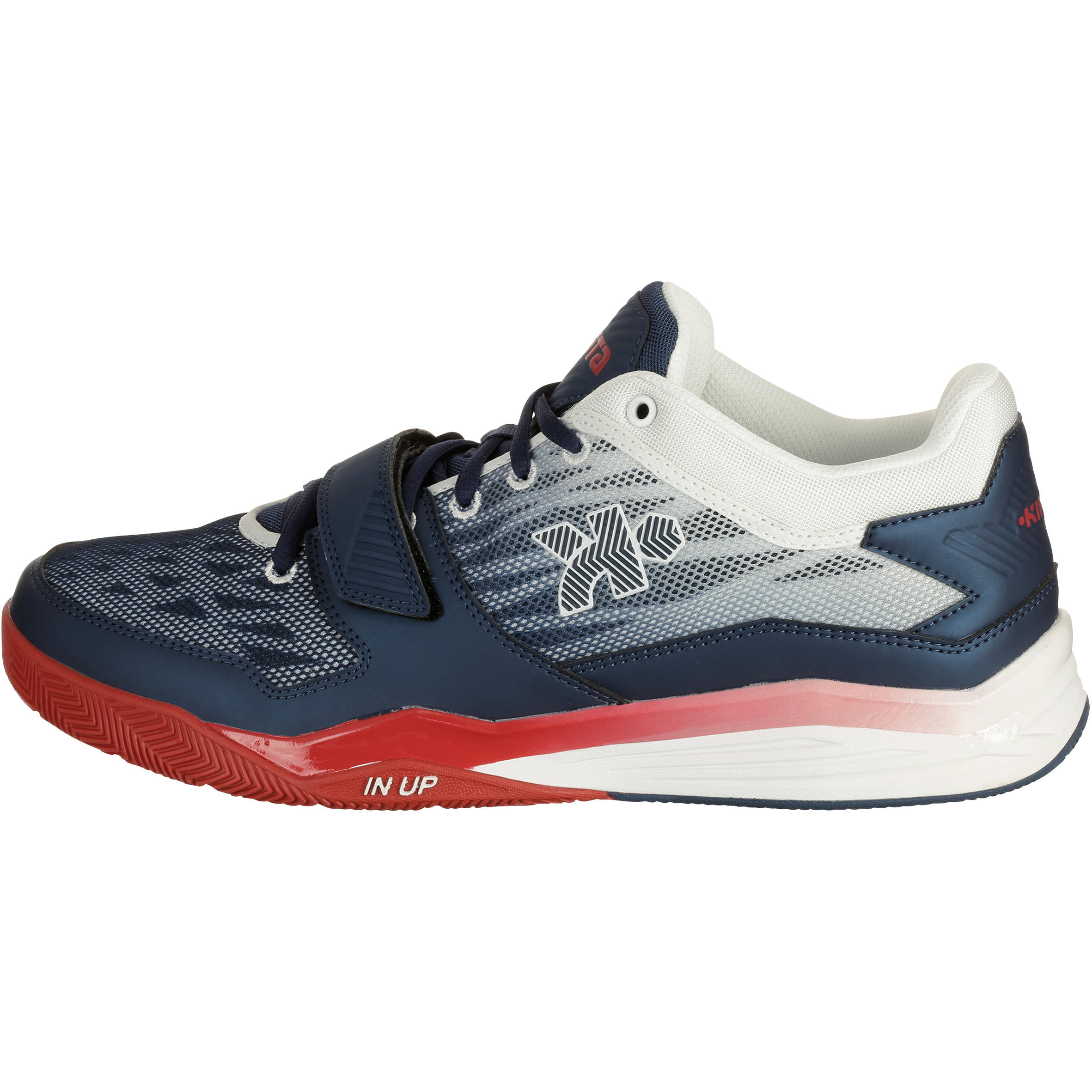 Fast 500 Adult Low Cut Intermediate Basketball Shoes - Blue/White/Red 4/10