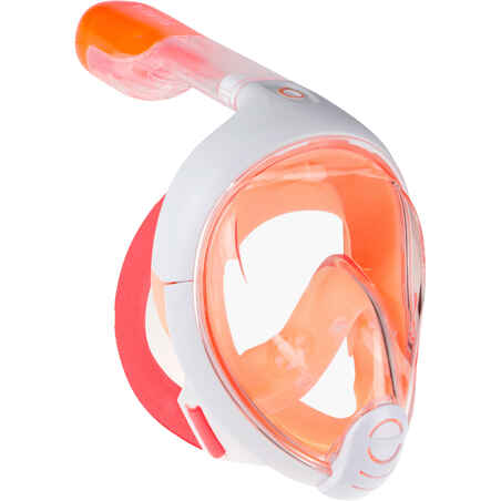 Masker Snorkeling Permukaan Easybreath 500 Junior (6-10 tahun) jingga pink
