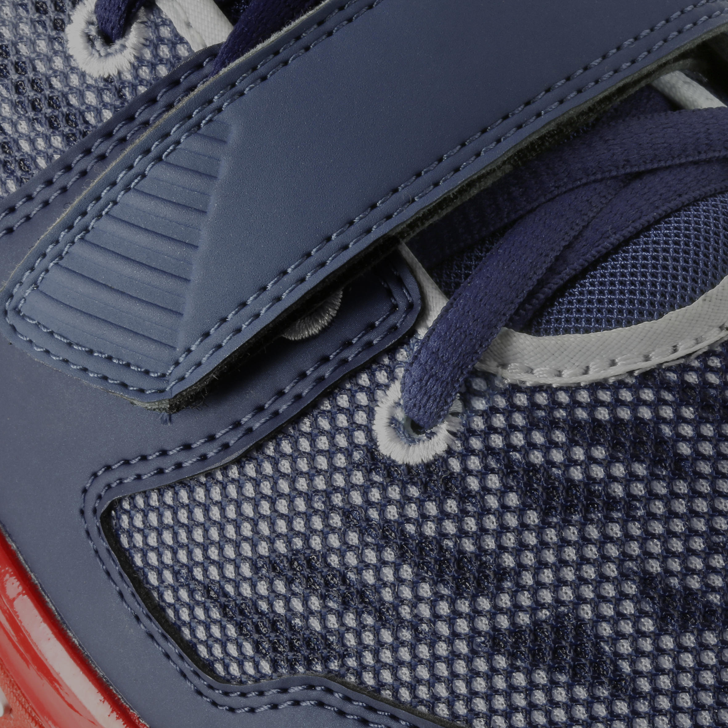 Fast 500 Adult Low Cut Intermediate Basketball Shoes - Blue/White/Red 9/10