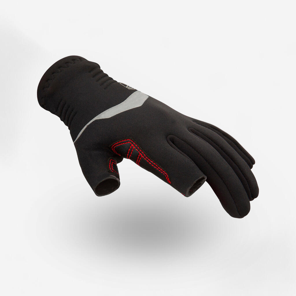 Rukavice za plovidbu Sailing 900 od neoprena 1 mm dječje s 3 prsta crne