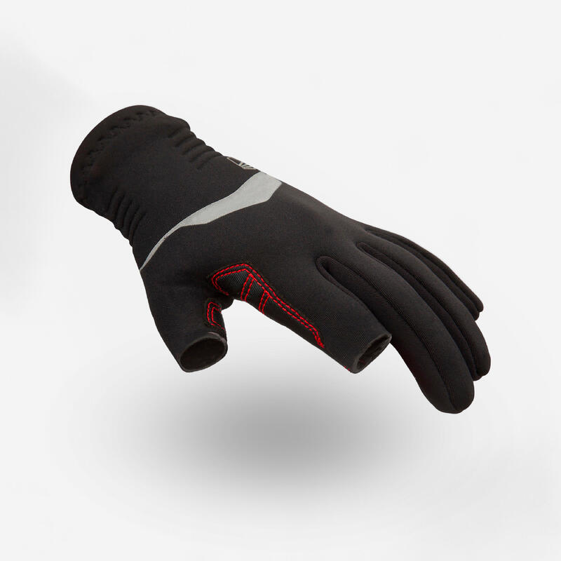 Guantes vela Niños neopreno 1 mm con 2 dedos cortados negro sailing 500