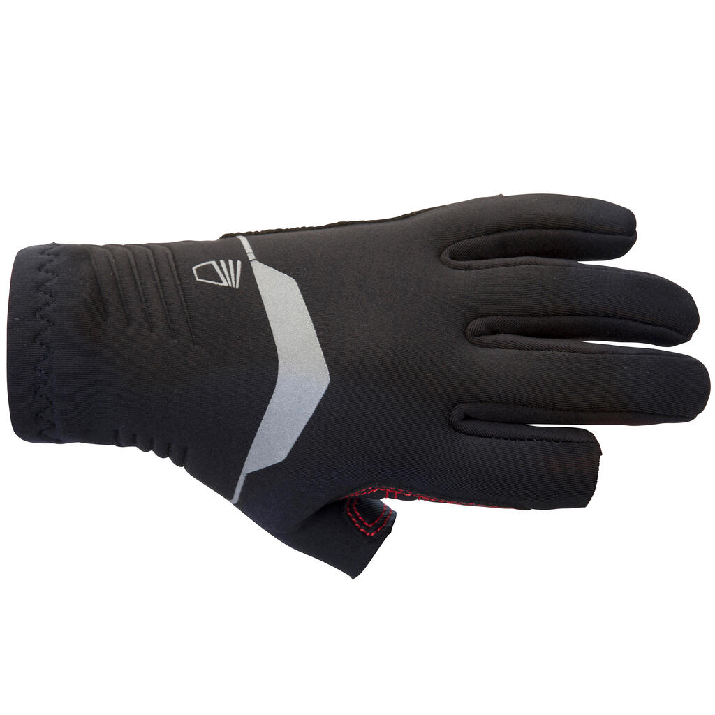Rukavice za jedrenje Sailing 900 od neoprena debljine 1 mm dečje - crne