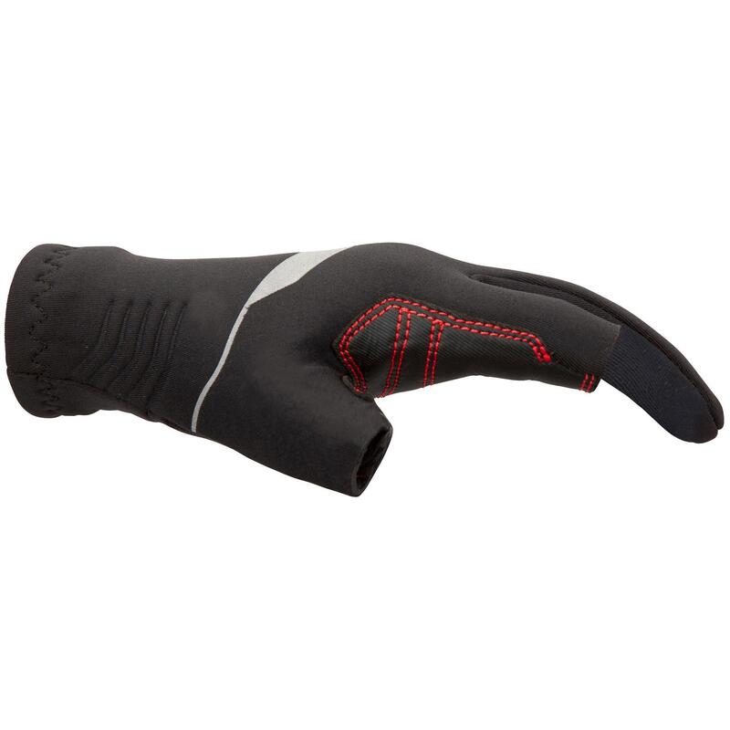 Guantes vela Niños neopreno 1 mm con 2 dedos cortados negro sailing 500