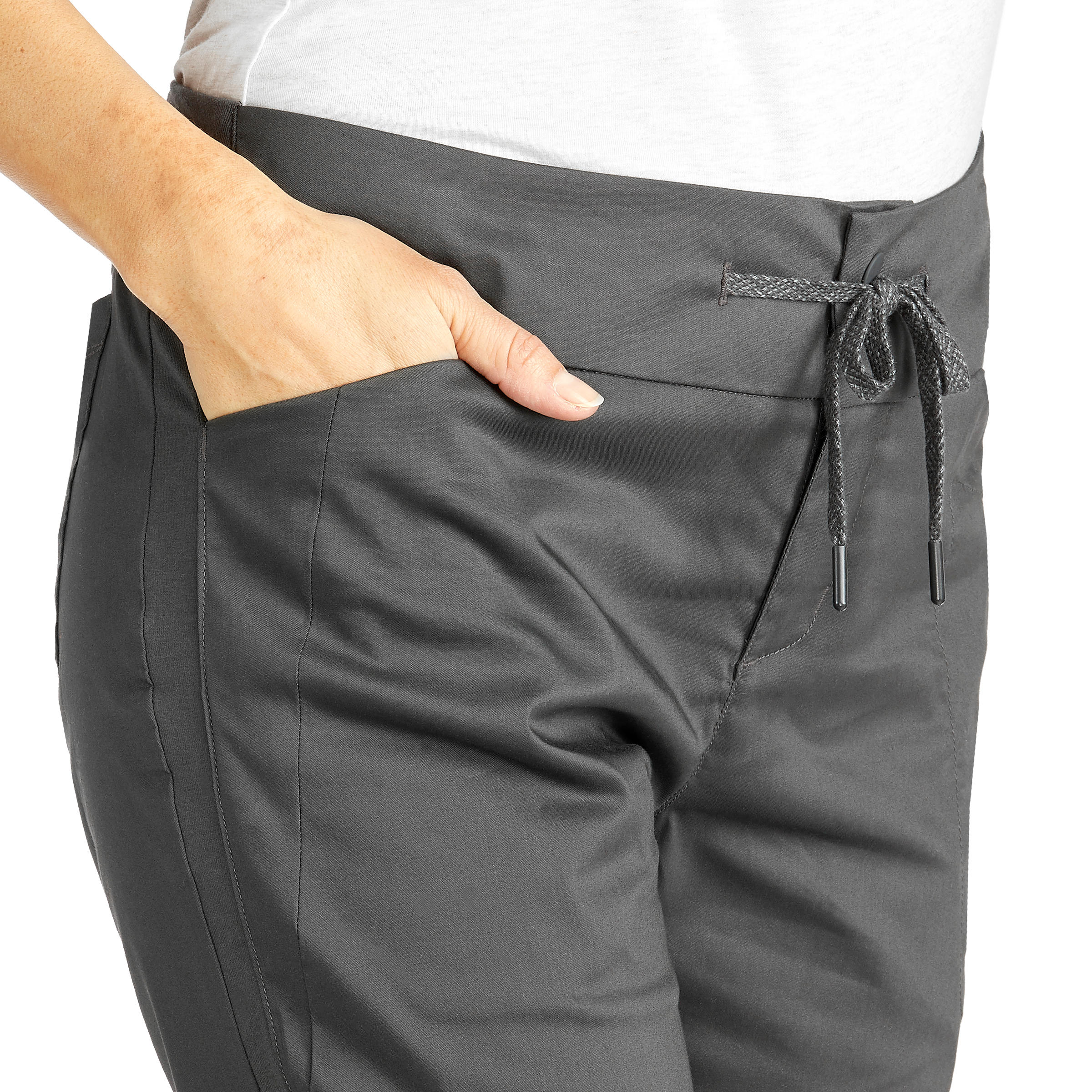 Pantalón de Montaña y Senderismo Verano Mujer Quechua NH500 Gris - Decathlon