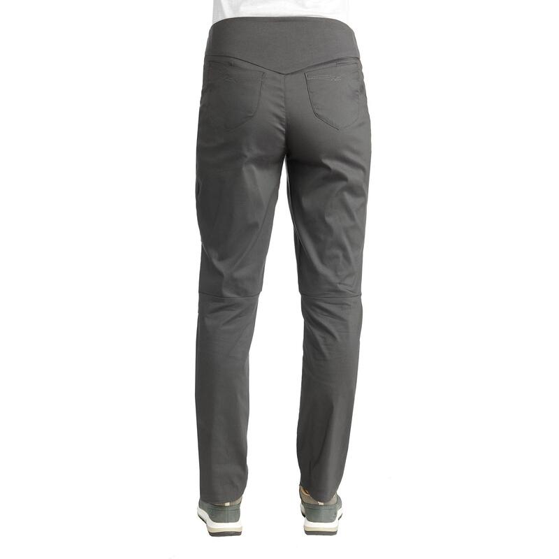 Pantaloni trekking donna NH500 REGULAR grigio.