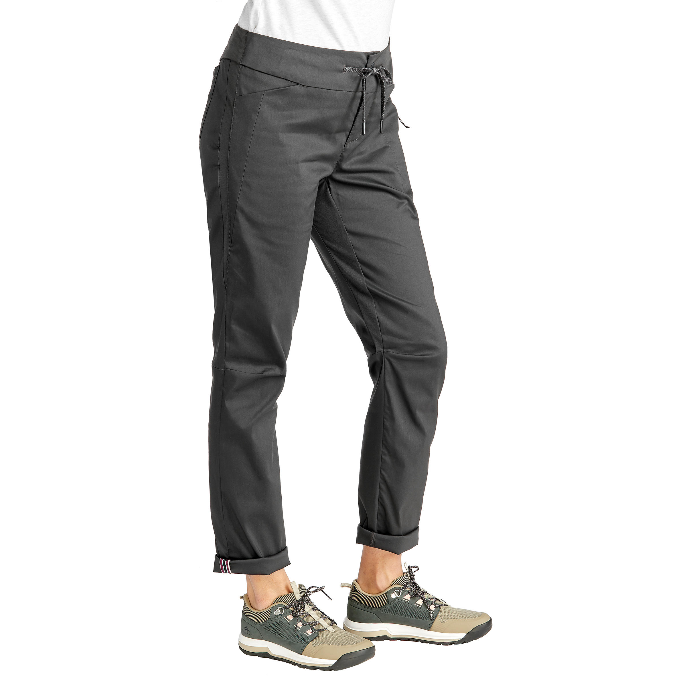 Pantalón de Montaña y Senderismo Verano Mujer Quechua NH500 Gris - Decathlon