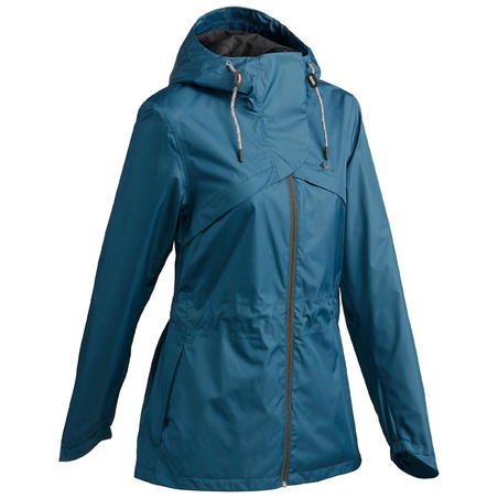 Куртка жіноча NH550 Imper для туризму водонепроникна синя