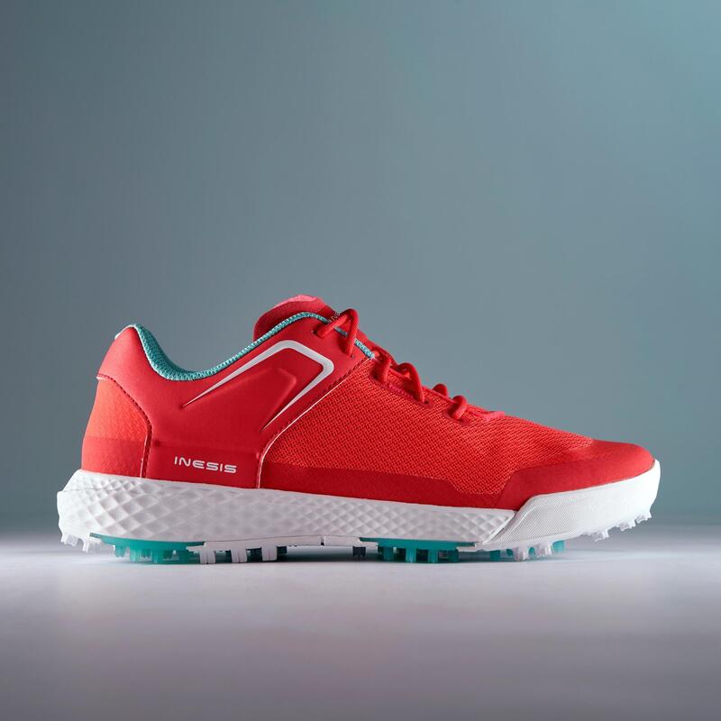 CHAUSSURES GOLF FEMME GRIP DRY ROUGES CORAIL