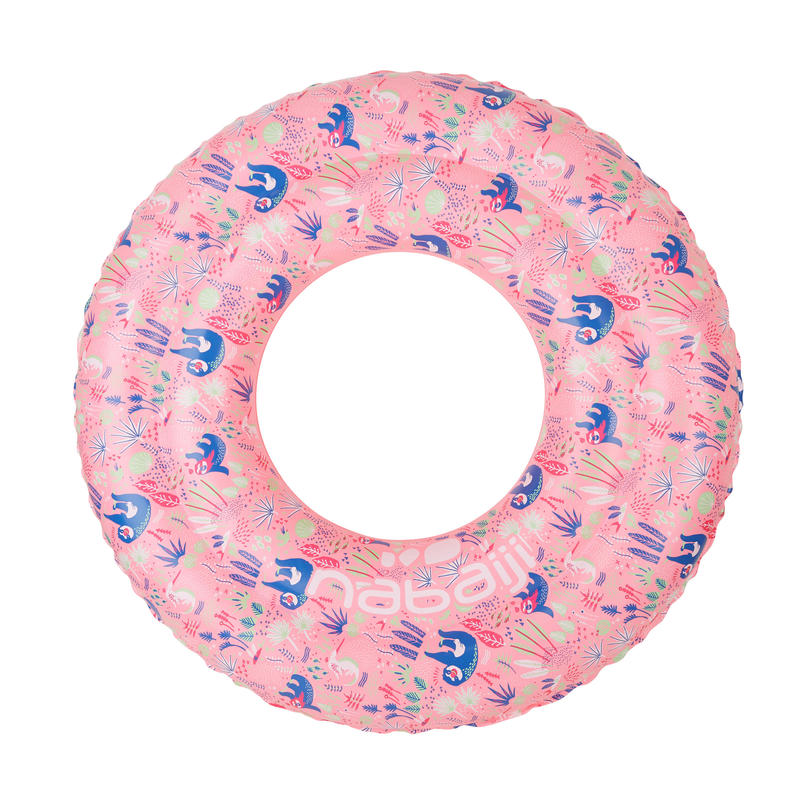 Pink kids' inflatable swim ring 69 Years 65 cm