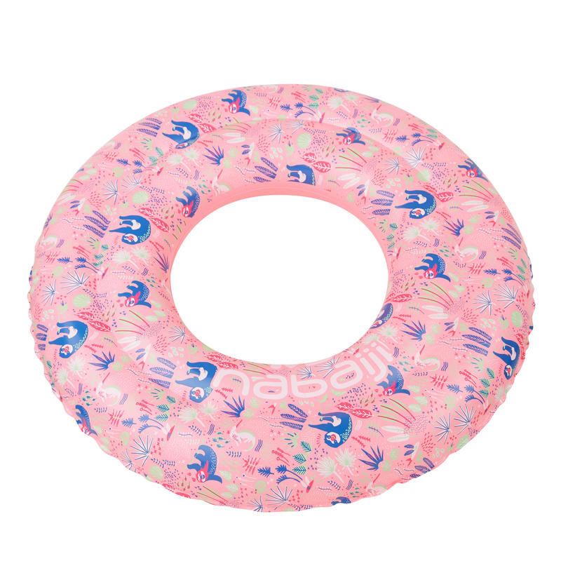Pink kids' inflatable swim ring 69 Years 65 cm