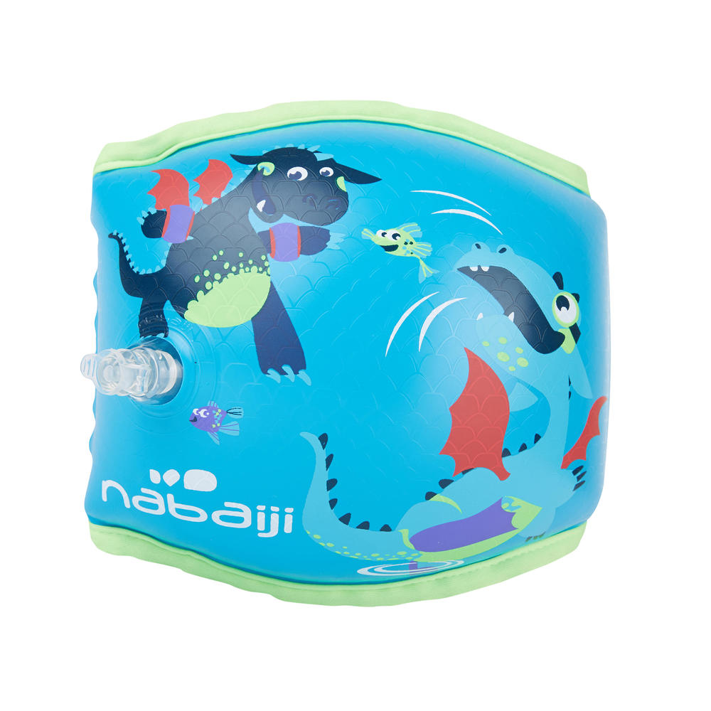 Kinder 15-30 kg Schwimmflügel - Nabaiji bedruckt "Drache blau" 