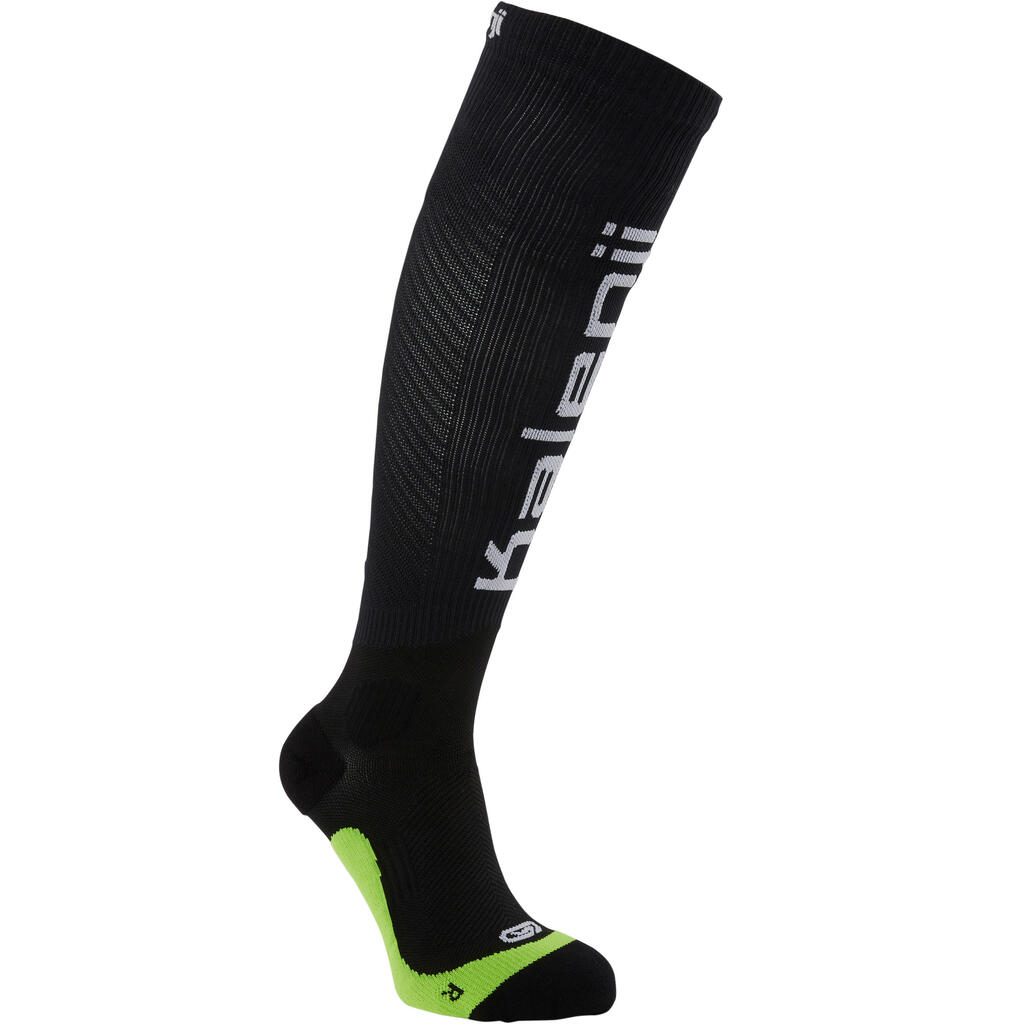 Laufsocken Kompression Kiprun schwarz/gelb