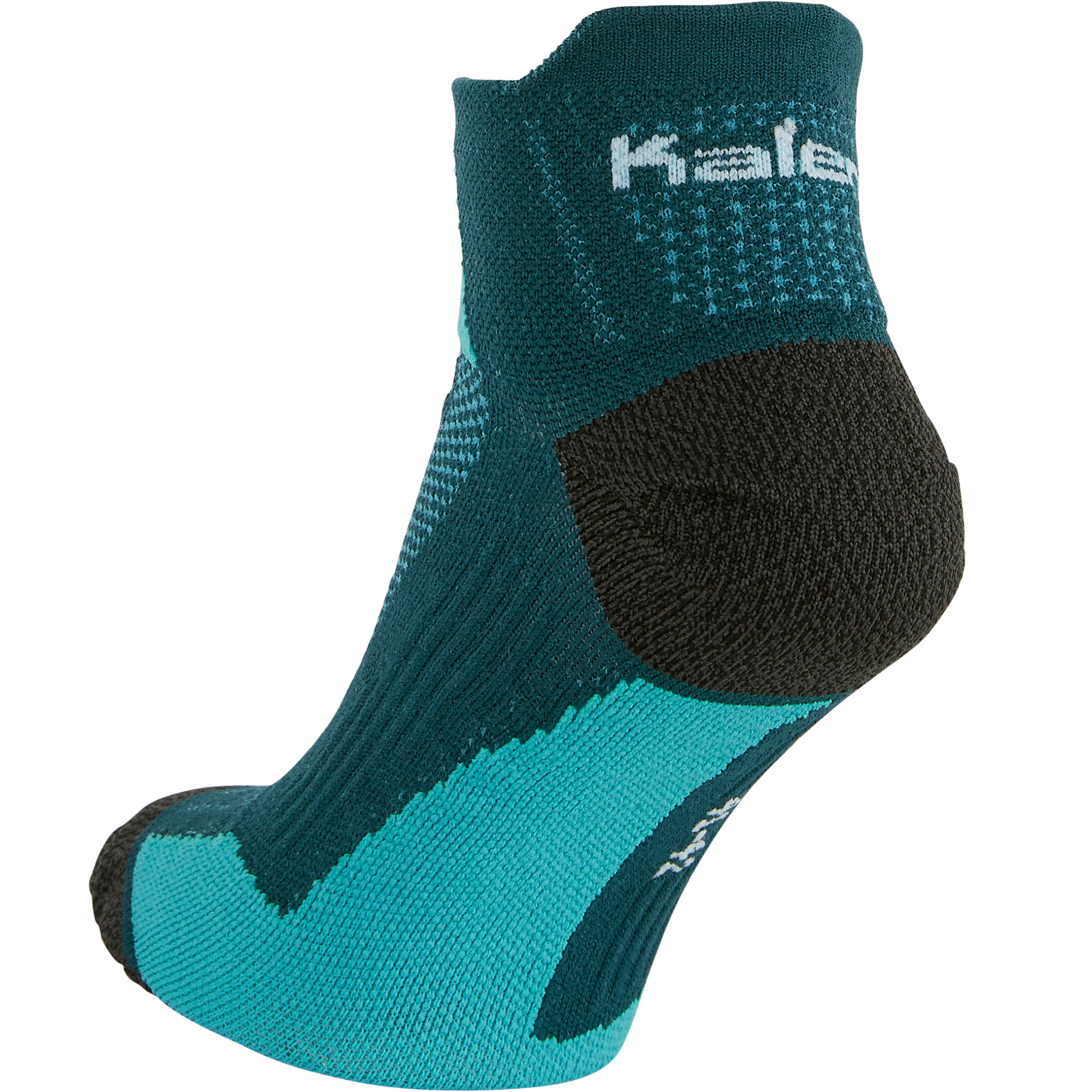 KIPRUN THIN MID-HEIGHT RUNNING SOCKS - PETROL BLUE 2/7