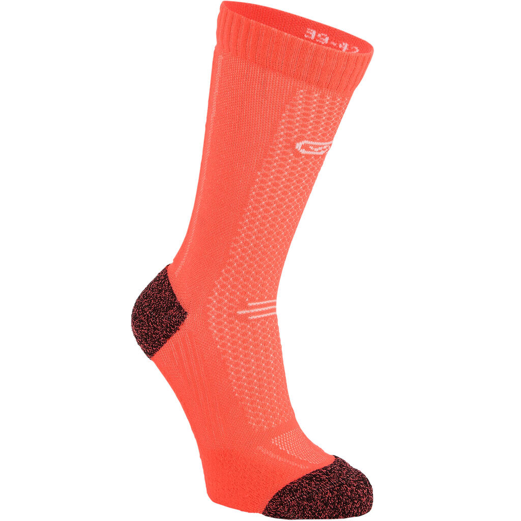 Laufsocken wadenlang Kiprun dick koralle