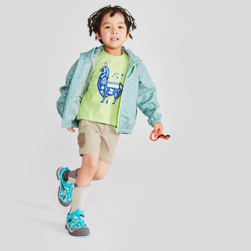 Veste imperméable de randonnée enfant MH500 KID verte