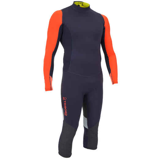 Dinghy 500 Men's Sailing 1 mm Neoprene UV-Protection Wetsuit - Blue Black/Orange