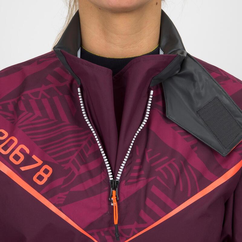 Schlupfjacke Regenjacke Segeln Jolle Damen wasserdicht 100 violett