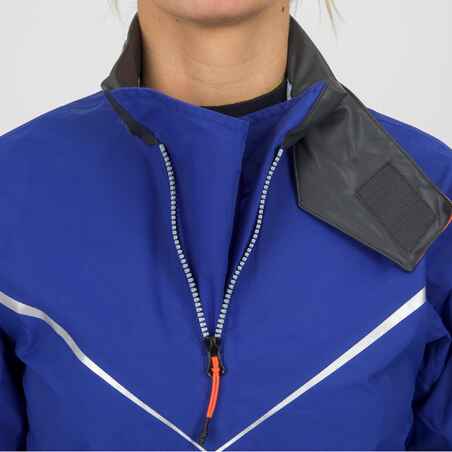 Dinghy 500 Women's Sailing Windproof Smock - Electric Blue/Red