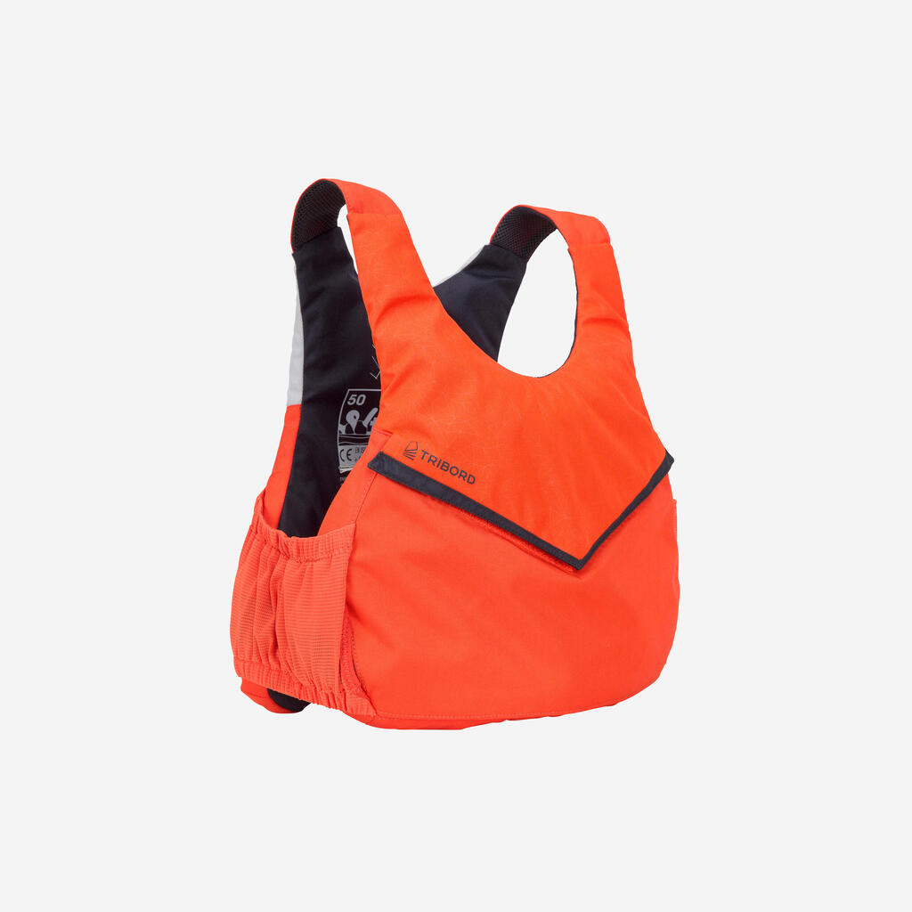 Dinghy sailing buoyancy aid vest 500 BA 50 newtons - orange