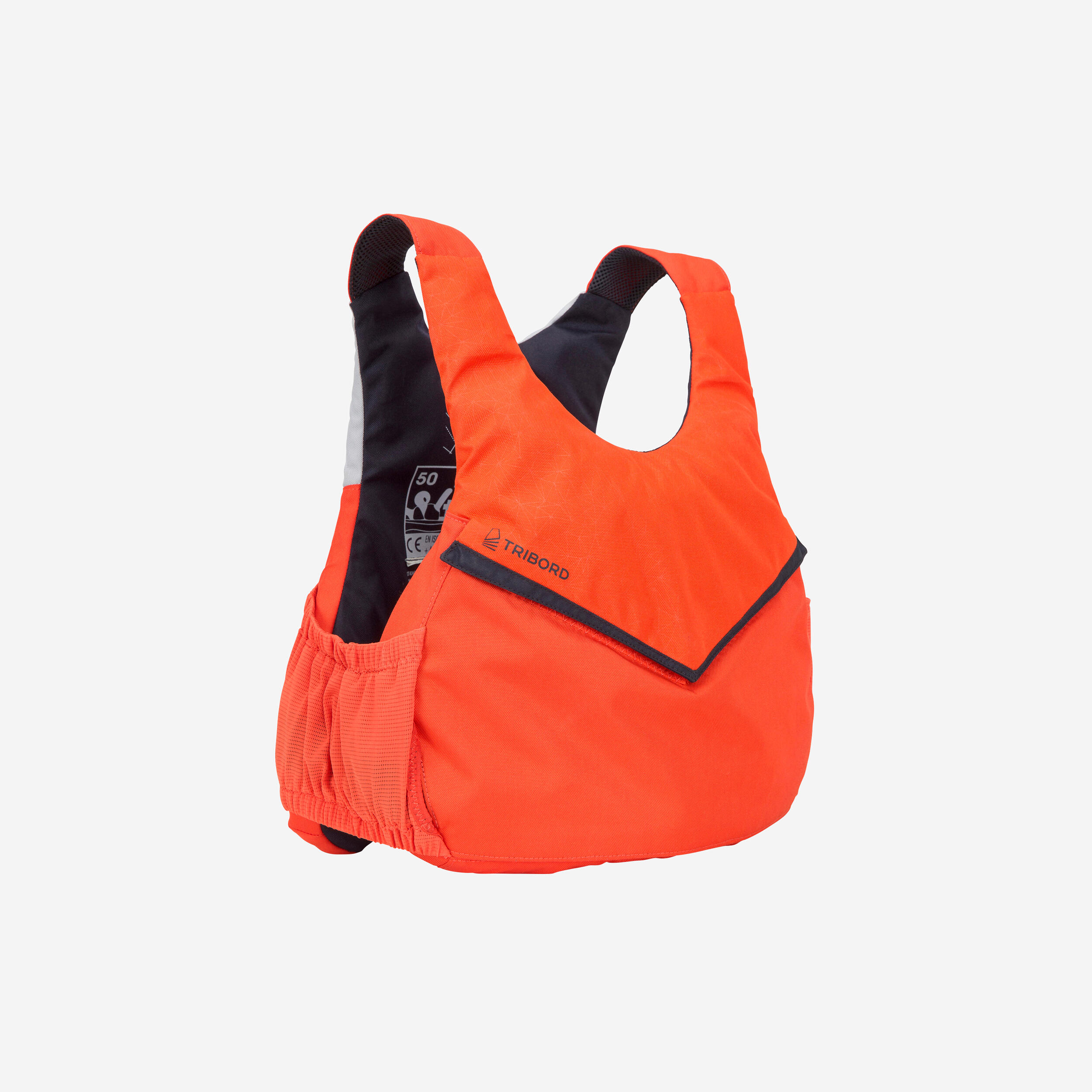 gilet d'aide à la flottabilité ba 50 newtons voile dinghy 500 orange - tribord