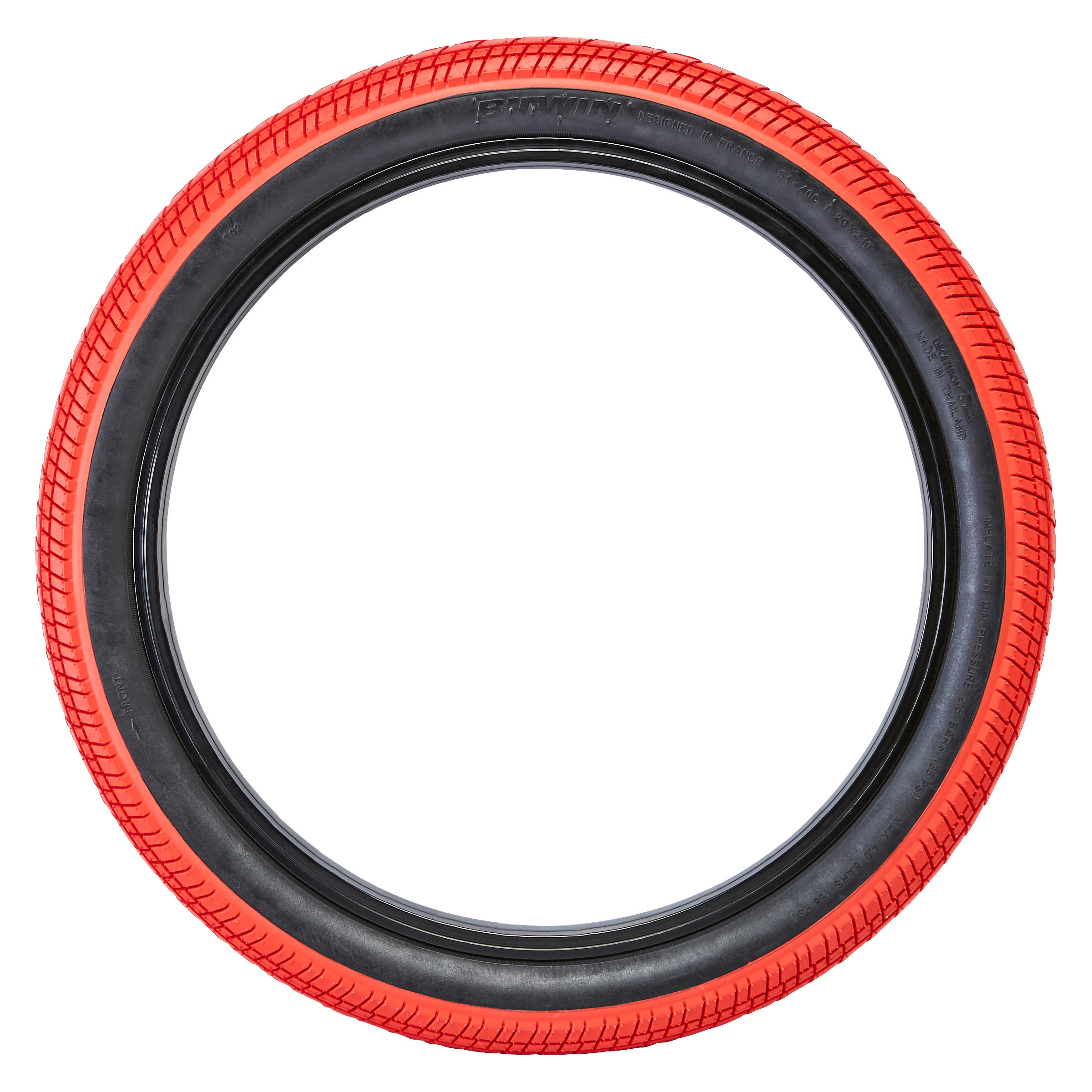 Street BMX Bike Tyre 20x2.10 - Red 3/5