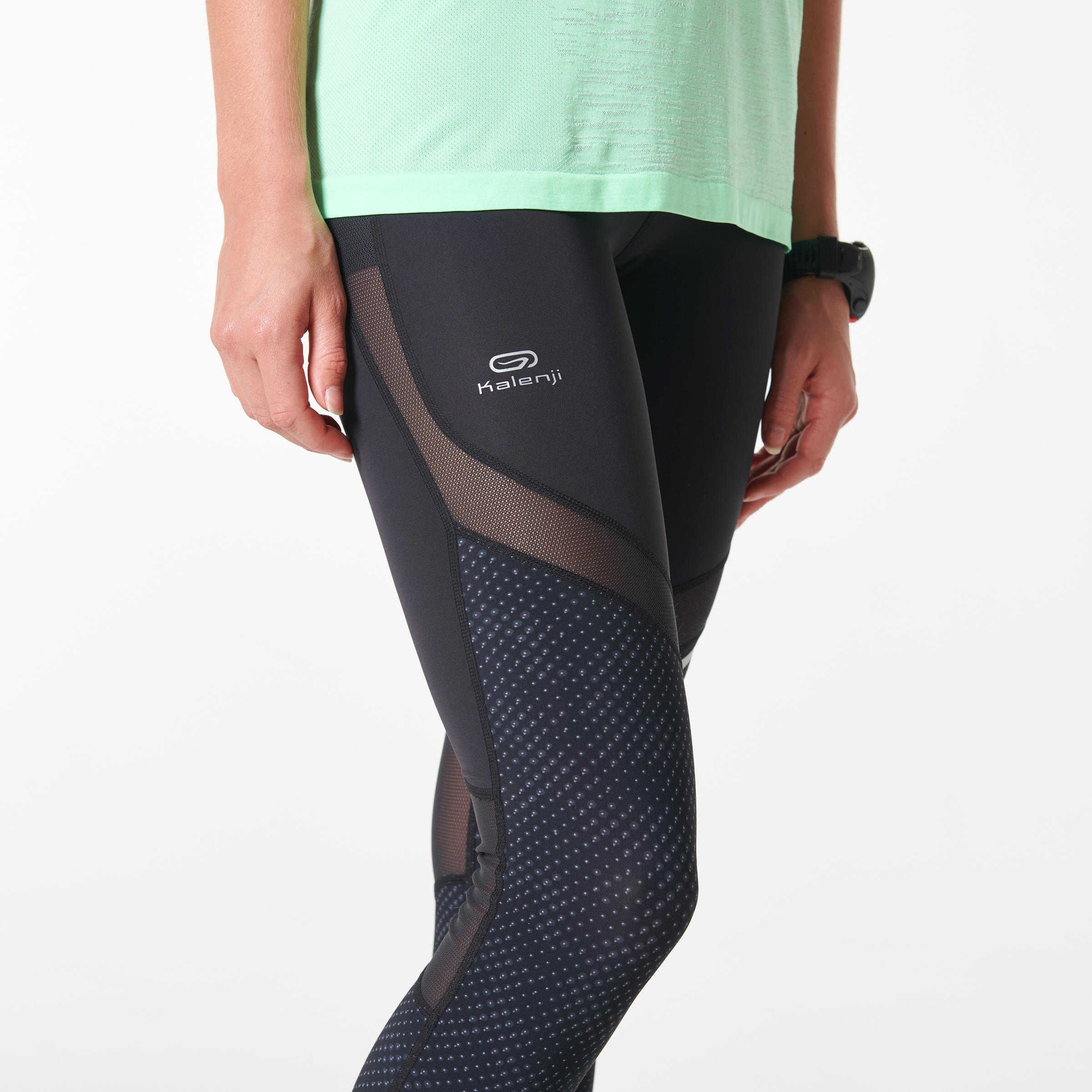 KIPRUN SUPPORT W CROPPED BOTTOMS - BLACK 5/13