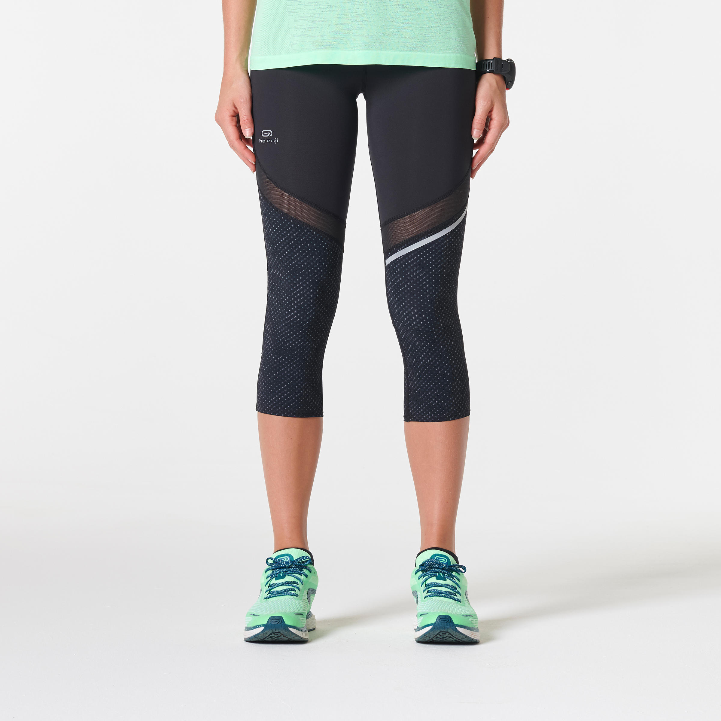 KIPRUN SUPPORT W CROPPED BOTTOMS - BLACK 1/13